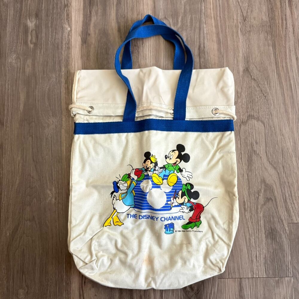 Vintage 1980s The Disney Channel Tote Bag 1984 Rare